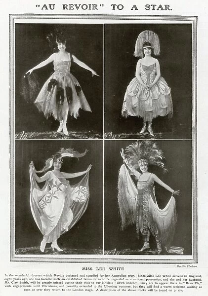 Lee White wearing costumes designed by Reville