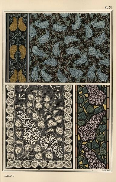 Lilac in art nouveau patterns