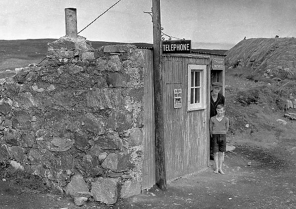 Man and boy, Timsgarry Post Office, Isle of Lewis