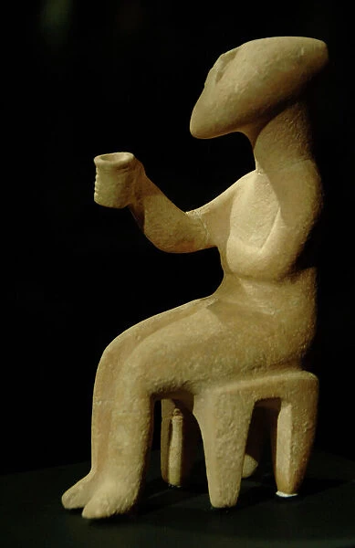 Man with a glass. (2800-2300B. C. ). Cycladic Art. Ancient per