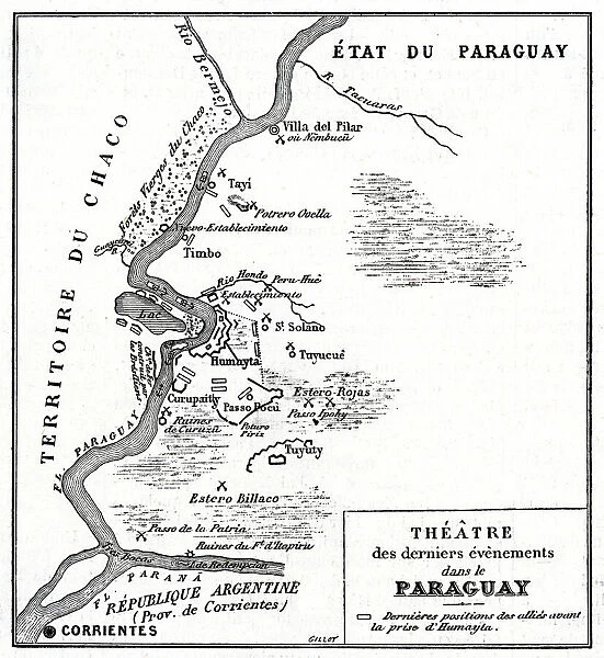 Map of the Paraguayan War 1868