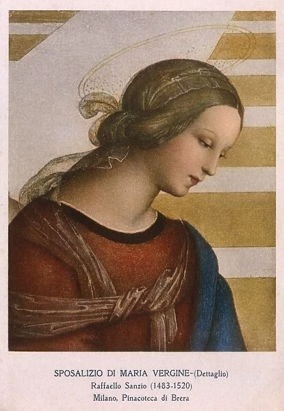 The Marriage of the Virgin (detail of Mary) by Raphael