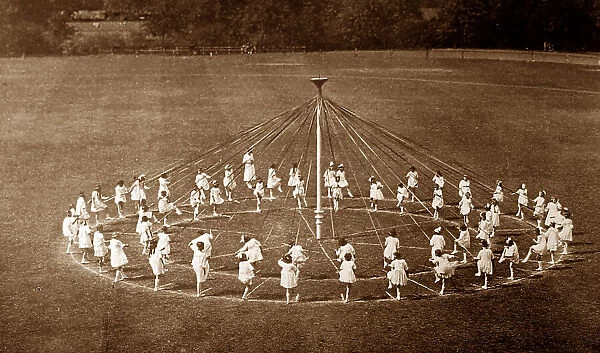 Maypole dancing, Bournville Village in the 1920s