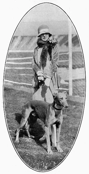 Miss Isabel Jeans with her greyhound