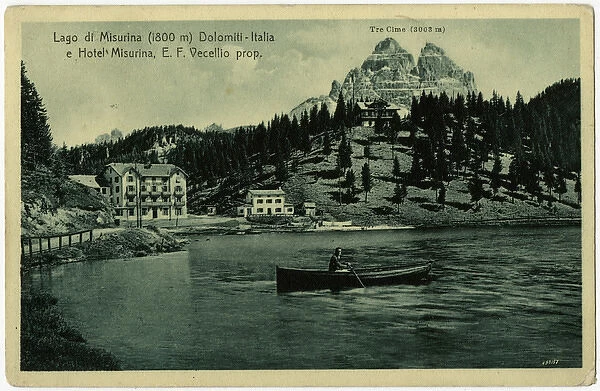 Misurina Lake and the Hotel Misurina - Dolomites, Italy