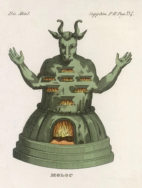 Moloch. MOLOCH the Phoenician deity to whom live children were sacrificed by fire Date