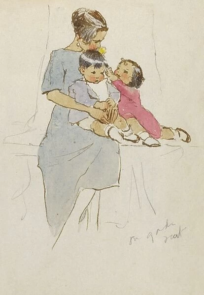 Mother with two children