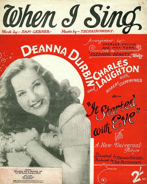 Music cover, When I Sing, Deanna Durbin
