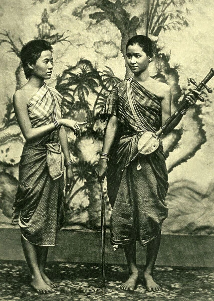 Two musician dancers of Cambodia, South East Asia