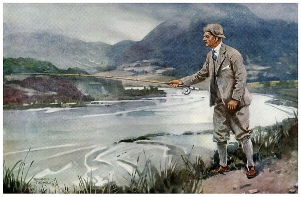 Neville Chamberlain fishing by Ernest H. Thomas