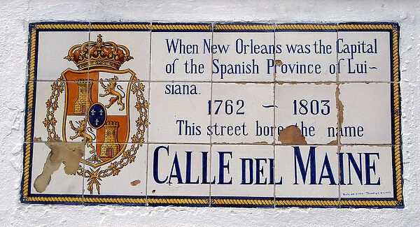 New Orleans. French Quarter. Spanish Street Name Tile Murals