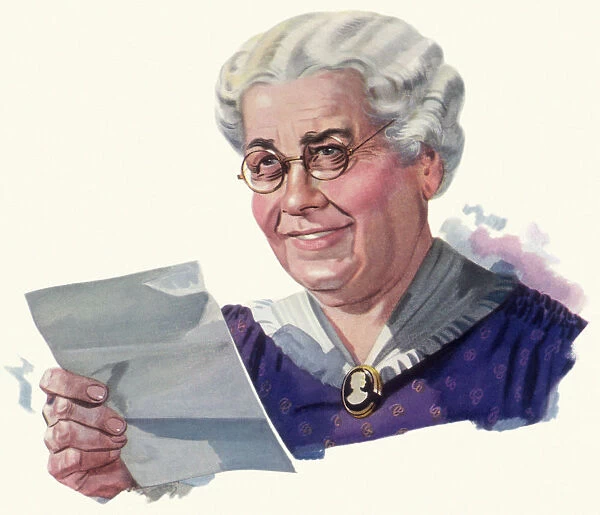 Old Woman Reads Letter Date: 1941