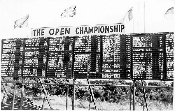 The Open Championship leader board