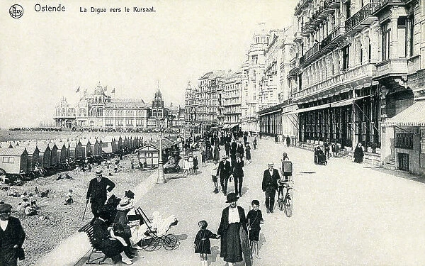 Ostend, Belgium - La Digue (seafront) toward the Kursaal