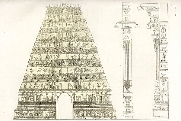 Pagoda of Chidambaram, Hindu temple with gopuram tower