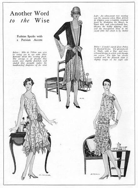 Three Parisian fashion models, 1927