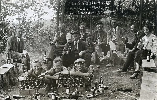 People enjoying a beer picnic, Germany