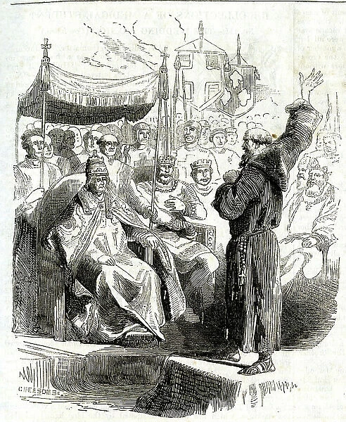Peter the Hermit, preaching before the Pope