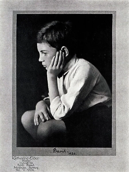 David. A portrait advertisement photograph of a boy named David