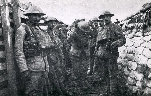 Portuguese troops in a trench, Western Front, WW1