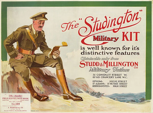 Poster advertising British military uniform, WW1