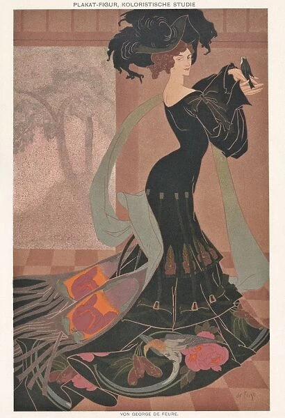 Poster design, colour study by George de Feure