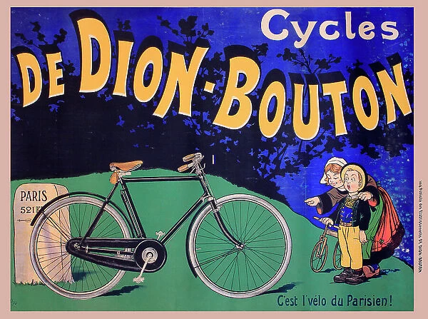 Poster, De Dion Bouton Cycles - it's the Parisian's bicycle! Date: circa 1905