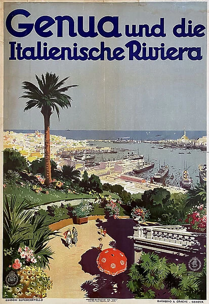 Poster, Genoa and the Italian Riviera