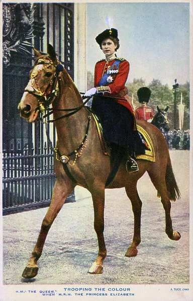 Princess Elizabeth - Attending the Trooping of the Colour