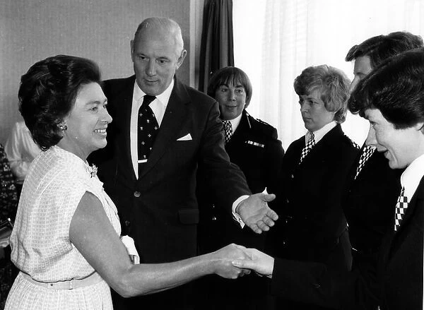 Princess Margaret meeting Metropolitan Police officers