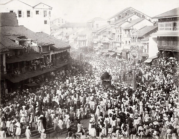 Procession, large crowd, Bombay, Mumbai, India