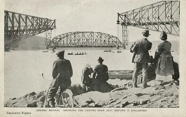 Quebec Bridge, Canada - Centre section prior to collapse