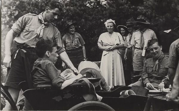 Queen Juliana with Dutch boy scouts