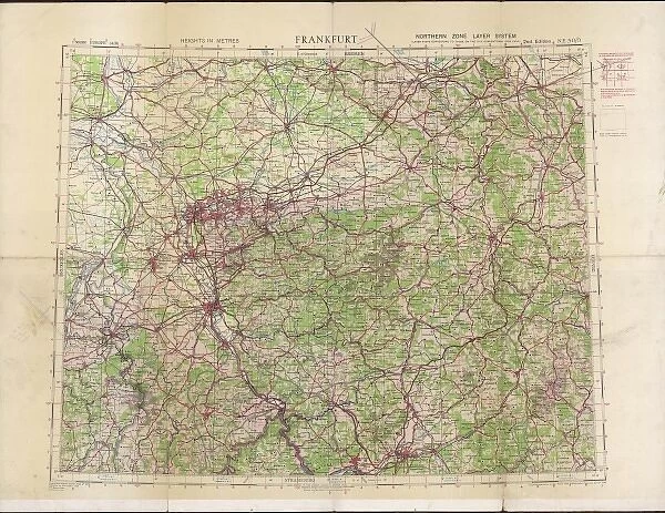 RAF navigators map of Frankfurt