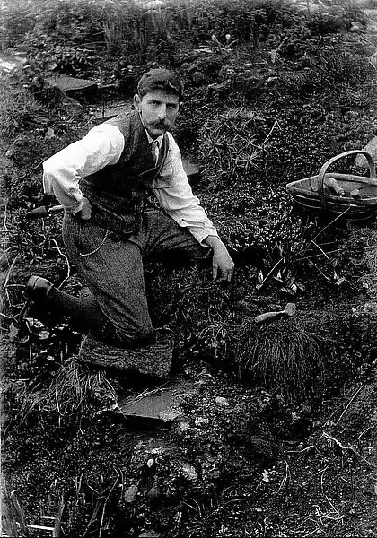 Reginald Malby working in his garden