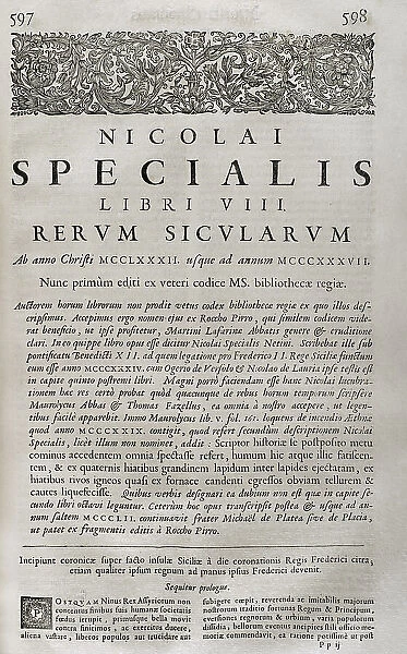Rerum sicularum libri VIII, by Nicolai Specialis