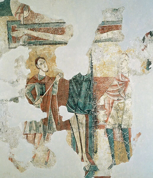 Romanesque Art. Spain. Crucifixion'. Mural Painting. Saint