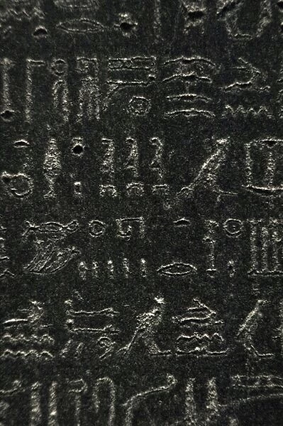 The Rosetta Stone. Hieroglyphic scripture