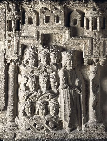 Sarcofagus (13th c. ). Detail. Gothic art. Relief