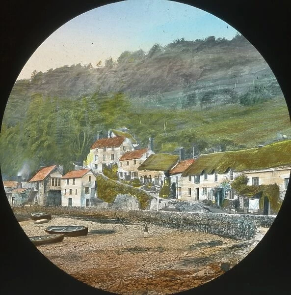Scenery of Devon - Old cottages from pier, Lynmouth