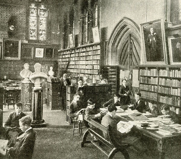 Schoolboys in Vaughan Library, Harrow School, Middlesex