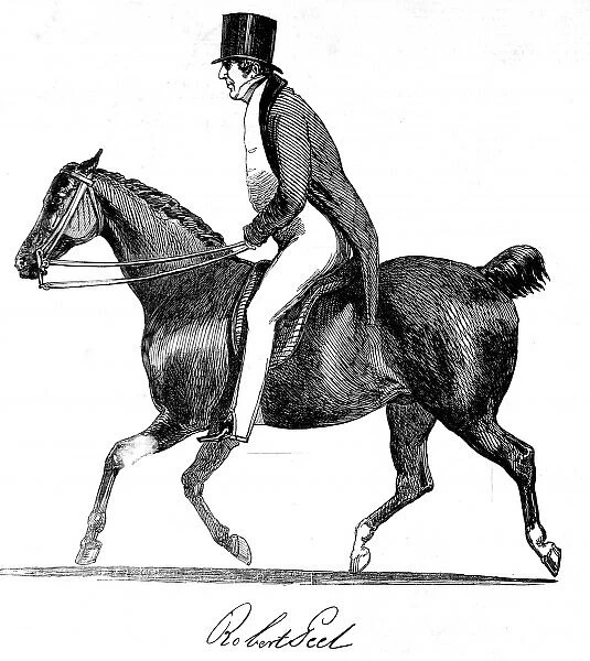 Sir Robert Peel on horseback, c. 1850