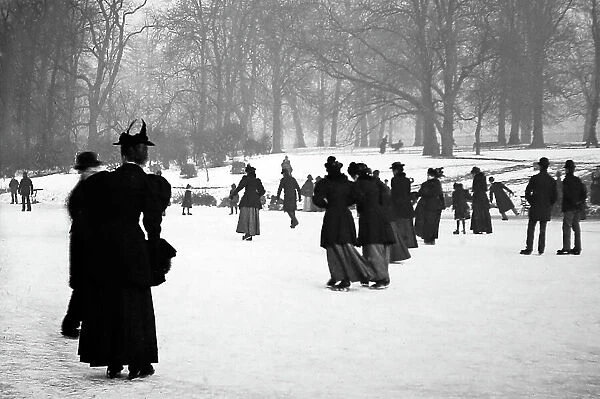 Skating on the Serpentine, London, Victorian period