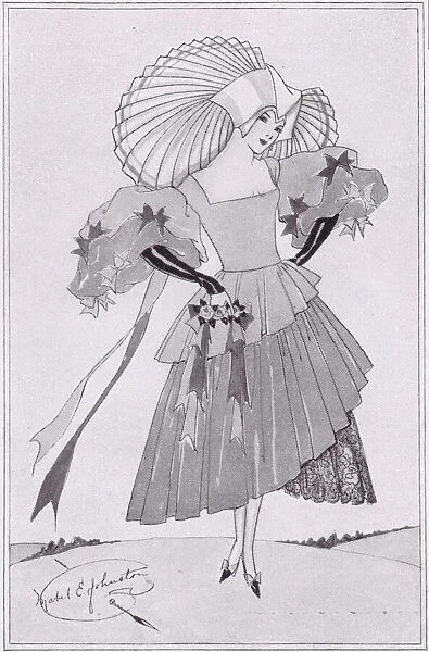 A sketch by costume designer Mabel E. t for a