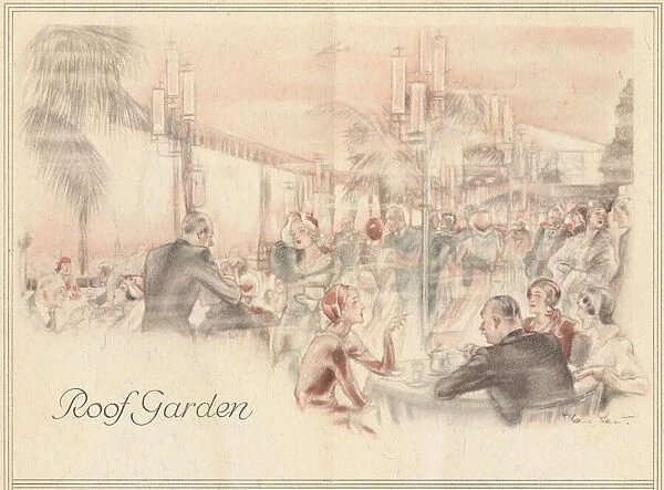 Sketch of the Roof Garden in the Eden Hotel, Berlin (1920s) Date: 1920s