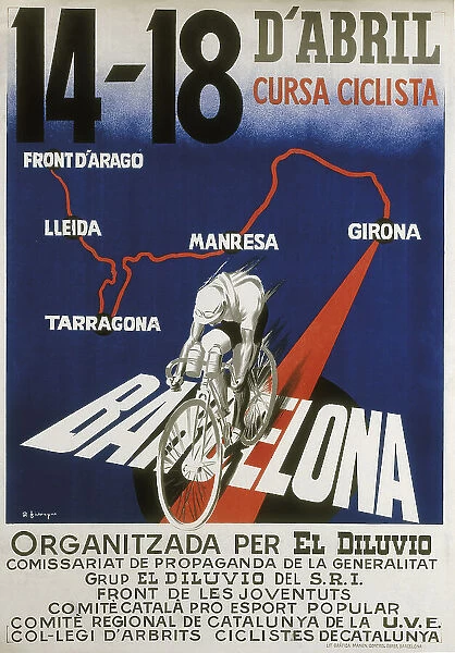Spanish Civil War (1936-1939). Bike race between