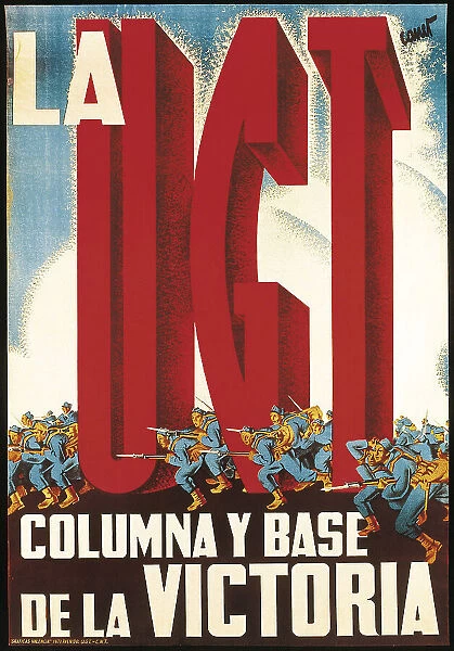 Spanish Civil War (1936-1939). La UGT. Columna