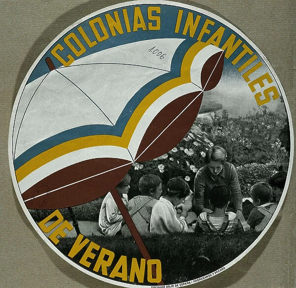 Spanish Civil War. Poster advertising children