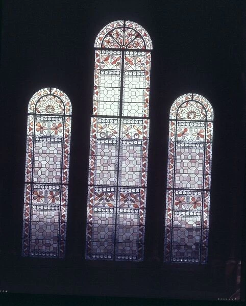Stained glass windows above the North Hall