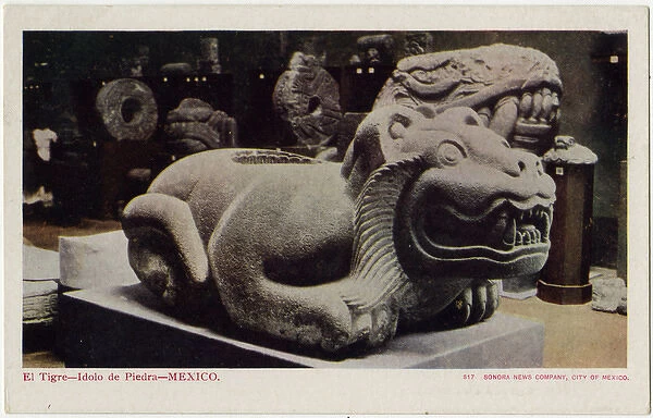 Stone Jaguar Oceloti Cuauhxicalli Aztec - Mexico
